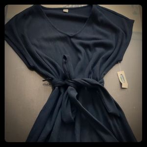 Belted cap sleeve dress